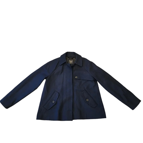 Abercrombie & Fitch Navy Wool Coat - Picture 16 of 16